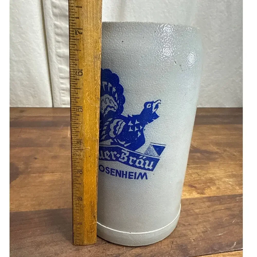 AuerBräu Brewery Rosenheim Germany Vintage Stoneware Beer Stein Man Cave Décor